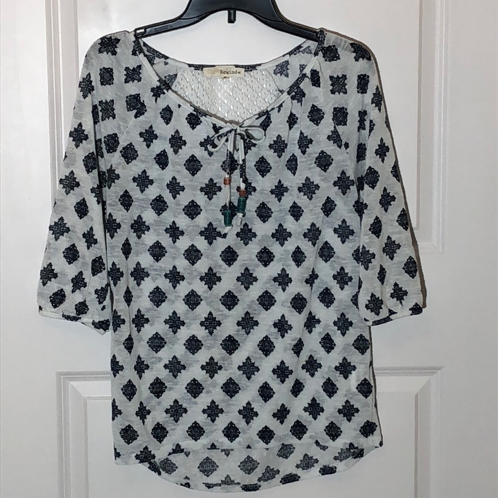Rewind Boho Peasant Top Tie Beads Medium